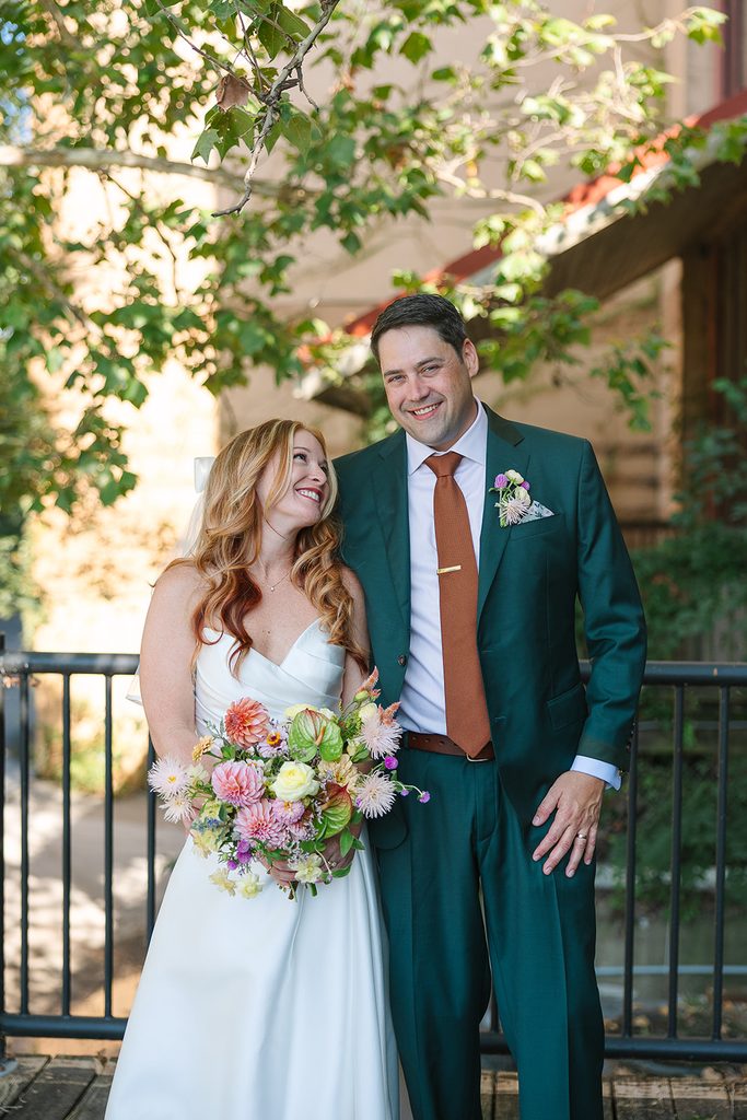 Bride and groom have small wedding with family in Lawrence Kansas