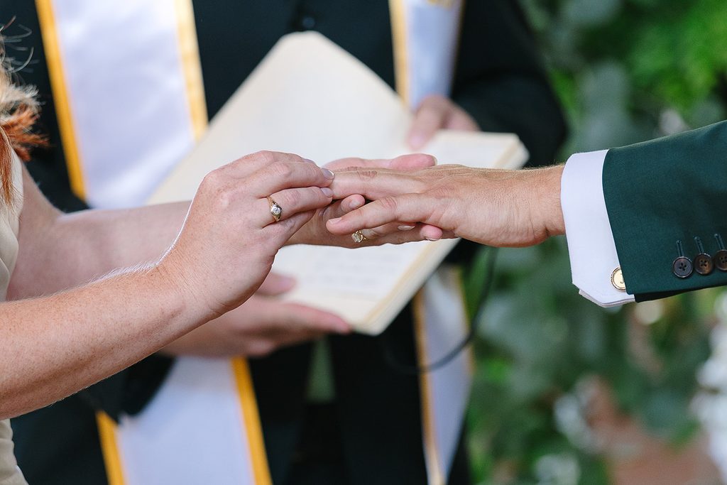 Bride and groom have small wedding with family in Lawrence Kansas