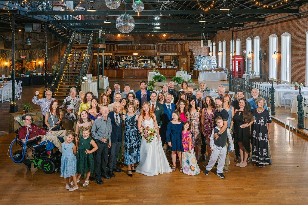 Bride and groom have small wedding with family in Lawrence Kansas
