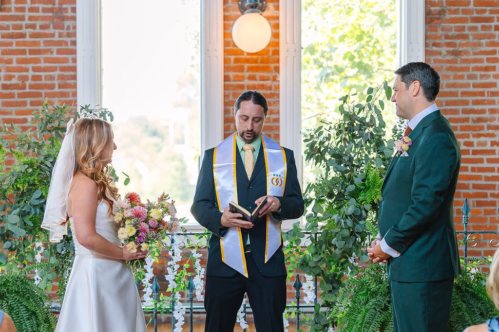 Bride and groom have small wedding with family in Lawrence Kansas